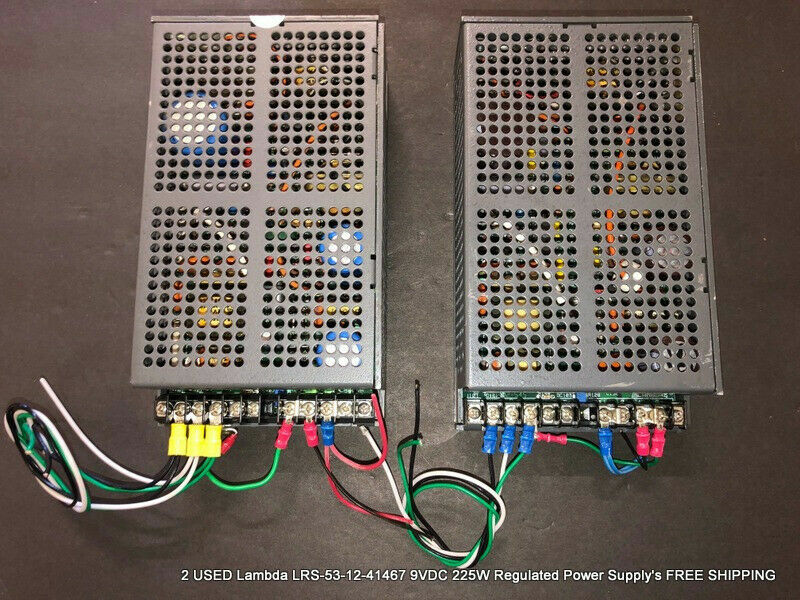 2 USED Lambda LRS-53-12-41467 9VDC 225W Regulated Power Supply's FREE SHIPPING