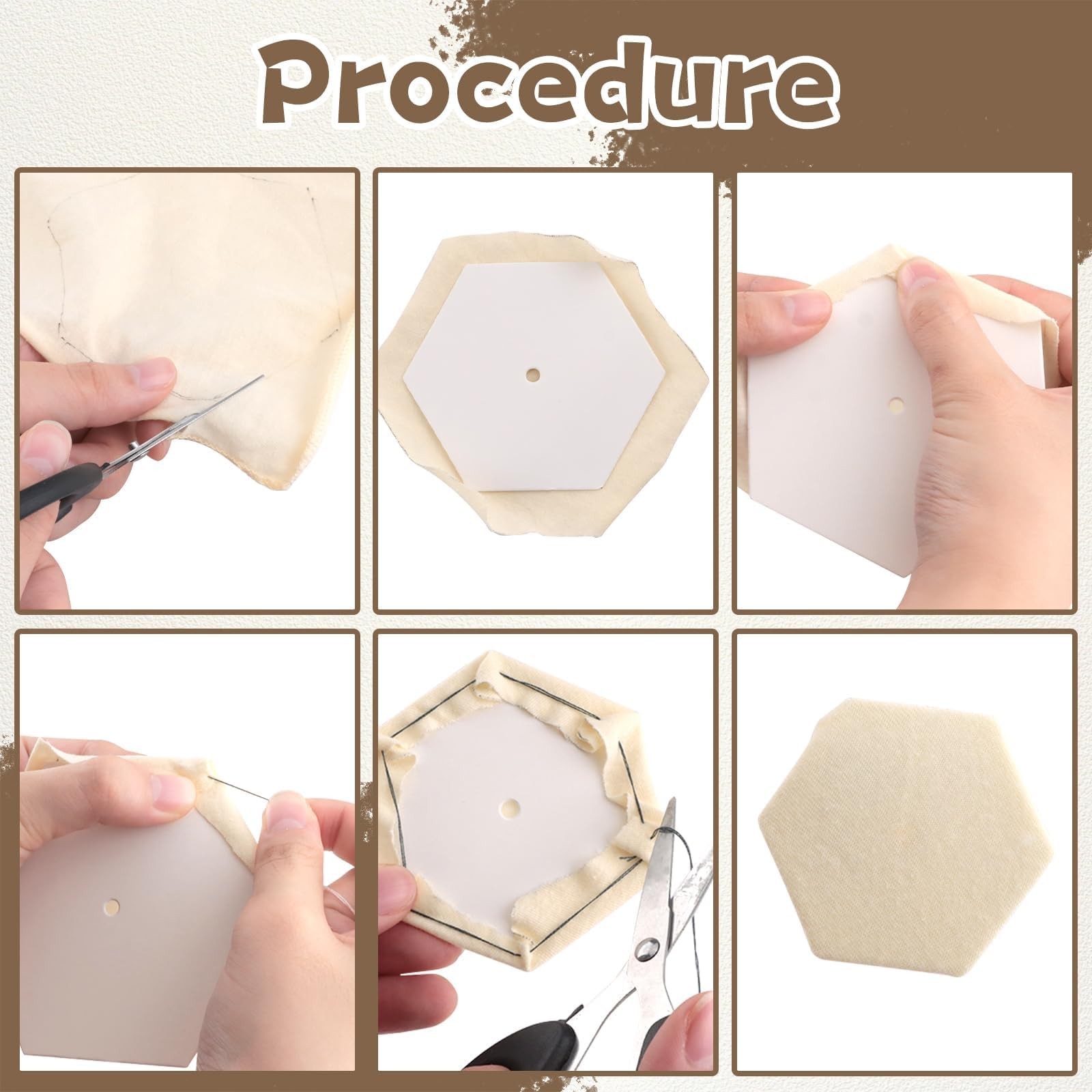 260 PCS 2 Inch White Hexagon Piecing Paper Quilting Template Patchwork Craft