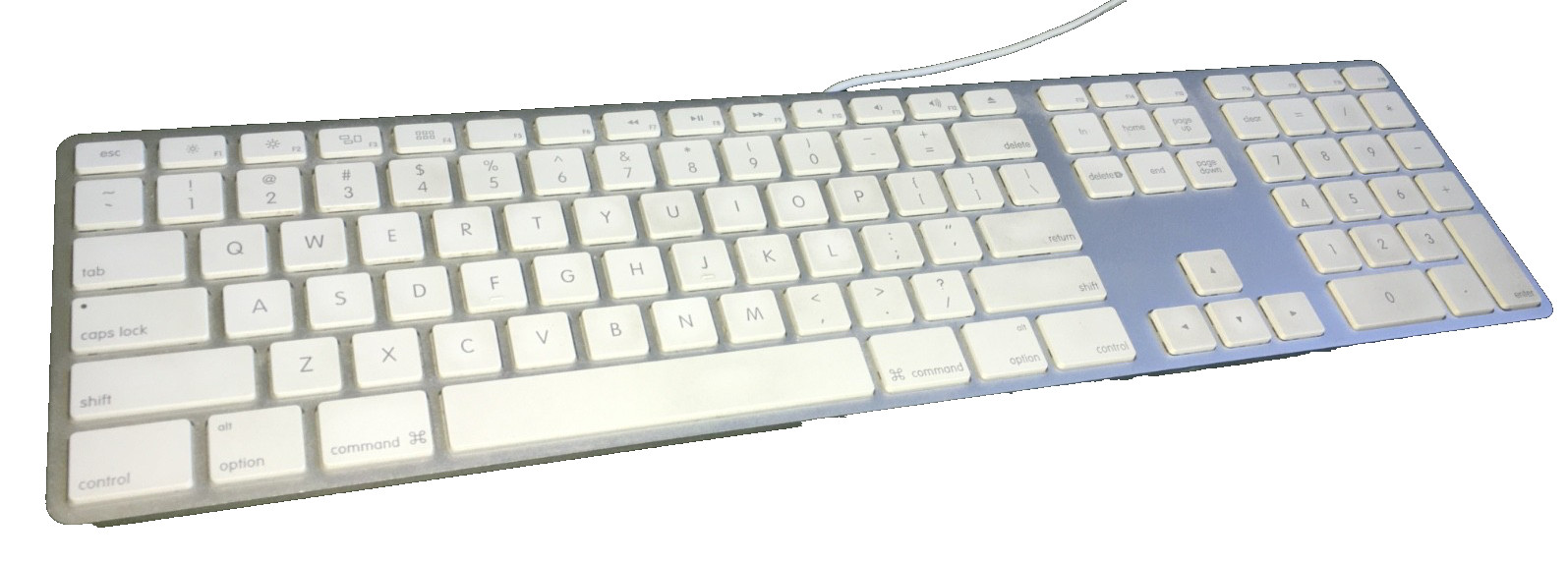 Apple White Aluminum USB Wired Keyboard A1243 / used / tested