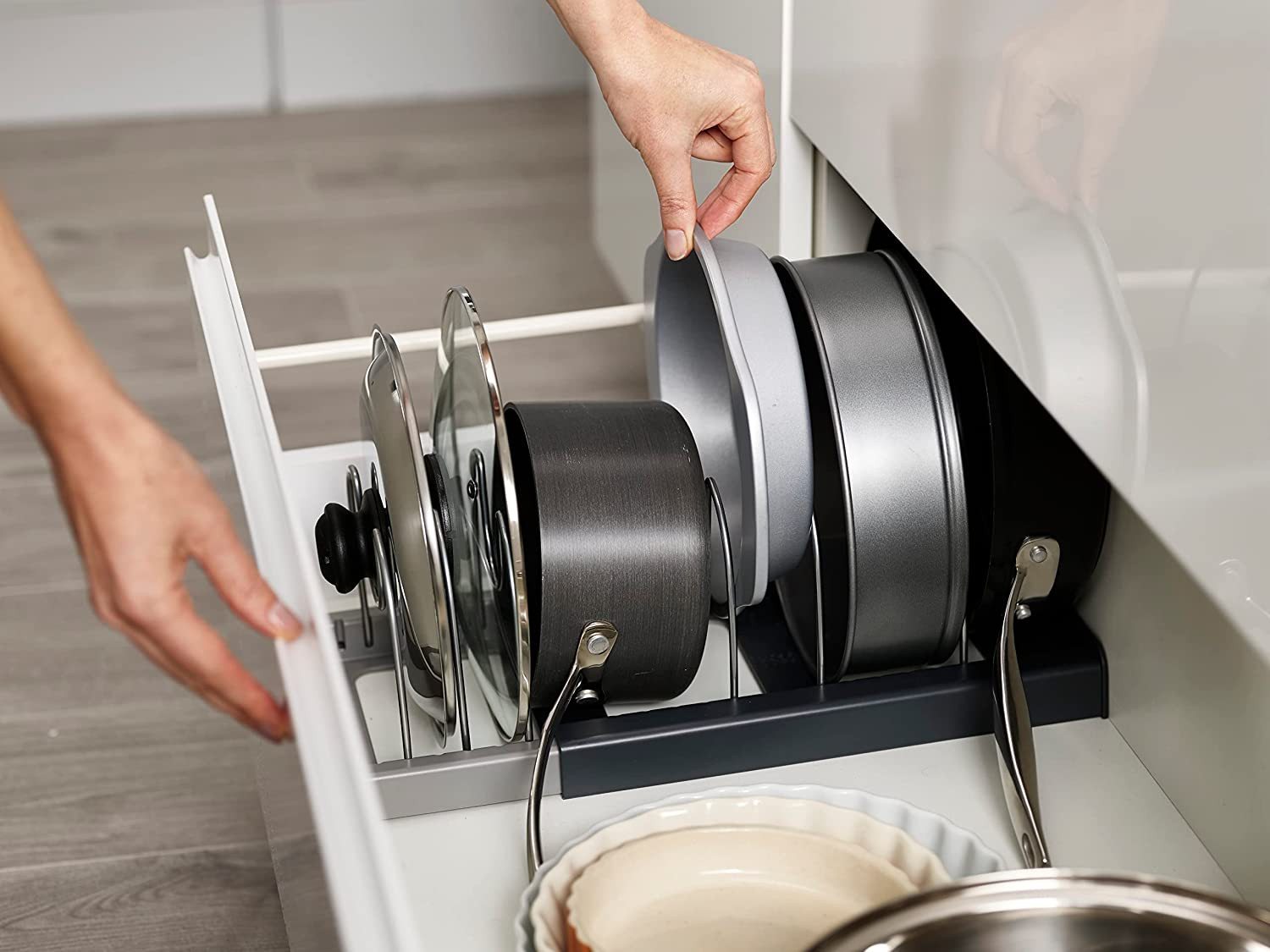 Joseph Joseph Drawerstore Expanding Cookware Organizer, Space Saving Storage for