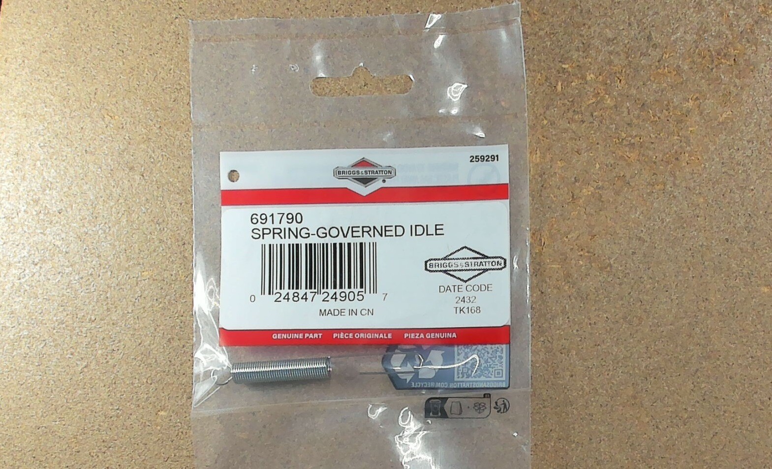 691790 Briggs & Stratton Governed Idle Spring