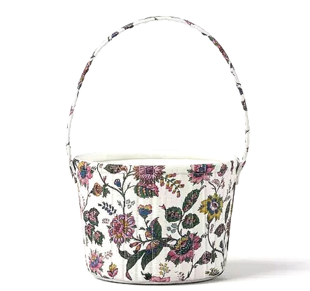 Threshold Linen Quilted Basket with Multi Colored Floral Printing