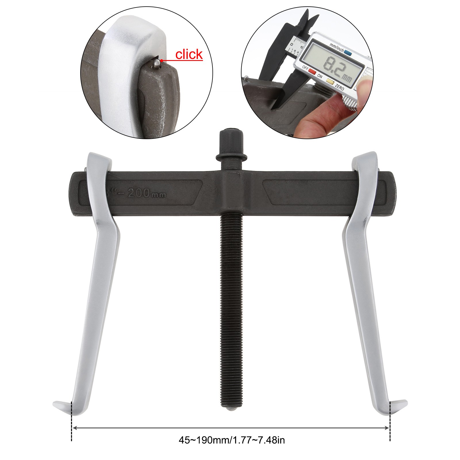8 Inch Two-claw Puller Adjustable Rust-proof Non-slip Separate Lifting Device