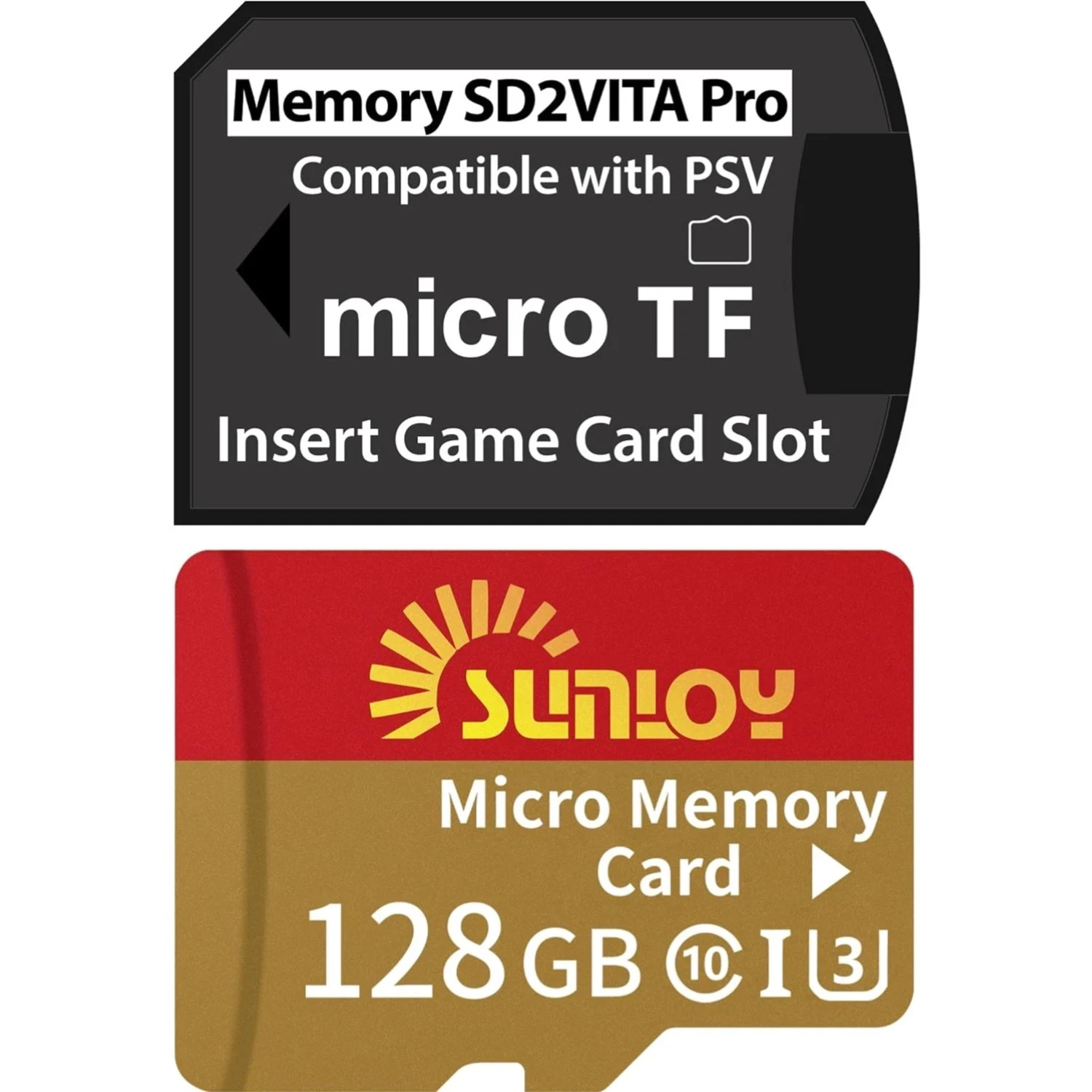 PS Vita Memory Card SD2Vita 6.0 Adapter with 128GB Micro SD Card, Up to 140MB...