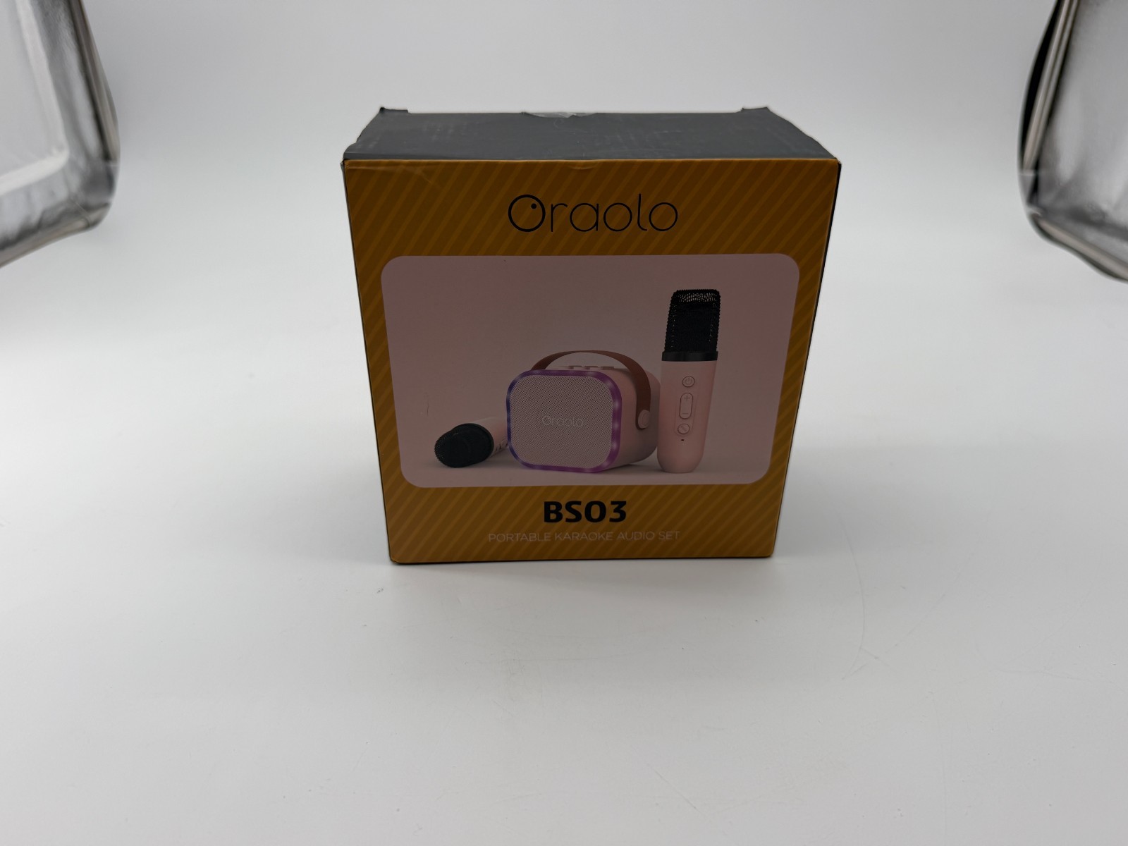 Oraolo Karaoke Machine with 2 Wireless Microphones, Funny Magical Sound Modes