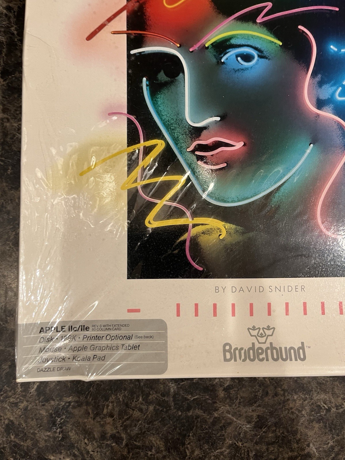 DAZZLE DRAW Factory Sealed Had Damage APPLE IIe/IIc Broderbund 1984 128k Disk