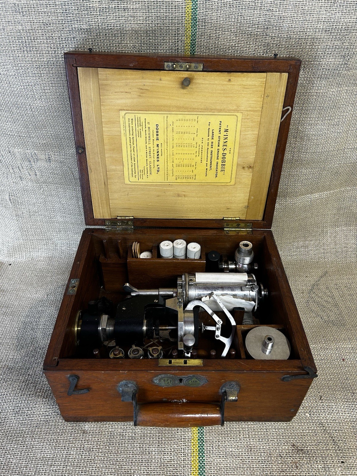 Antique Dobbie-McInnes Ltd. Steam Engine Indicator Tool Gauge Instrument Boxed