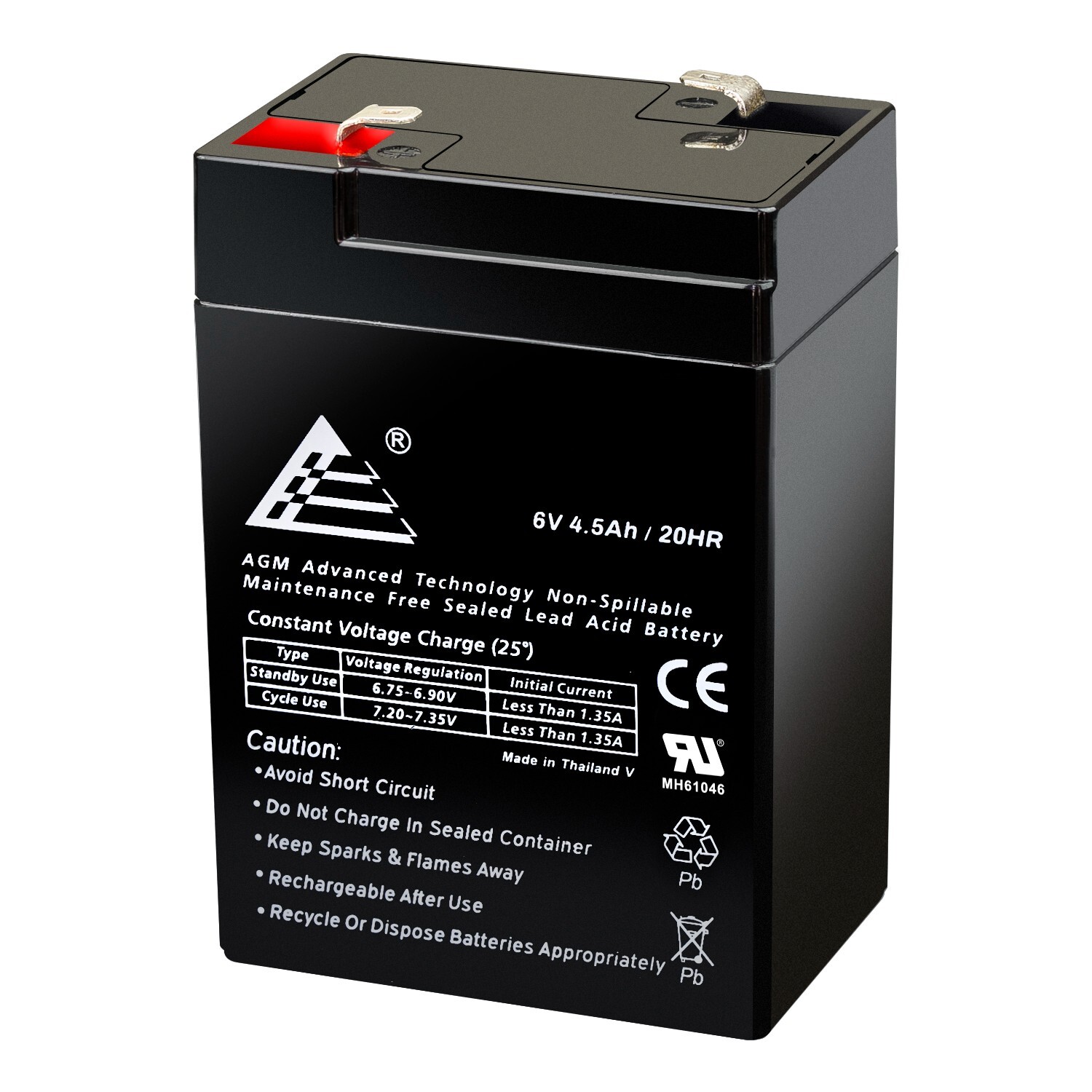 6V 4.5AH SLA Battery Replaces UB645 ELB06042 YT-645 PS-640 3FM4.5 CP645