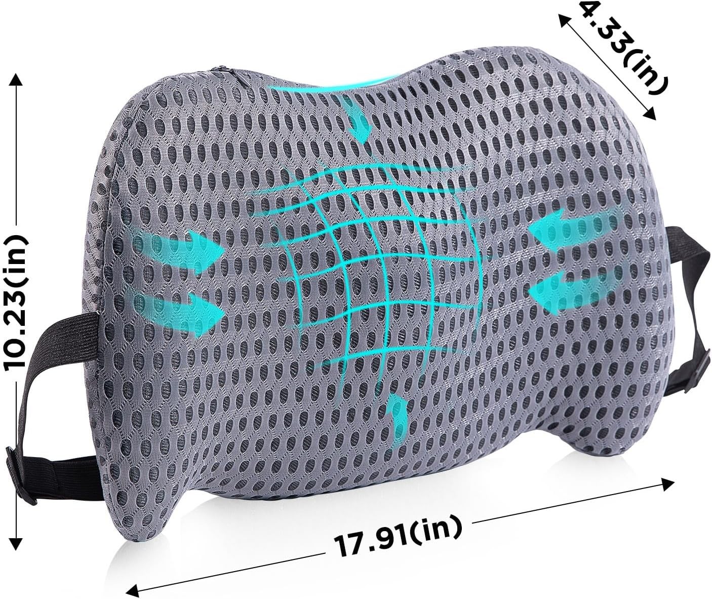 Lumbar Support Pillow for Office Chair, Car Lower Back Black