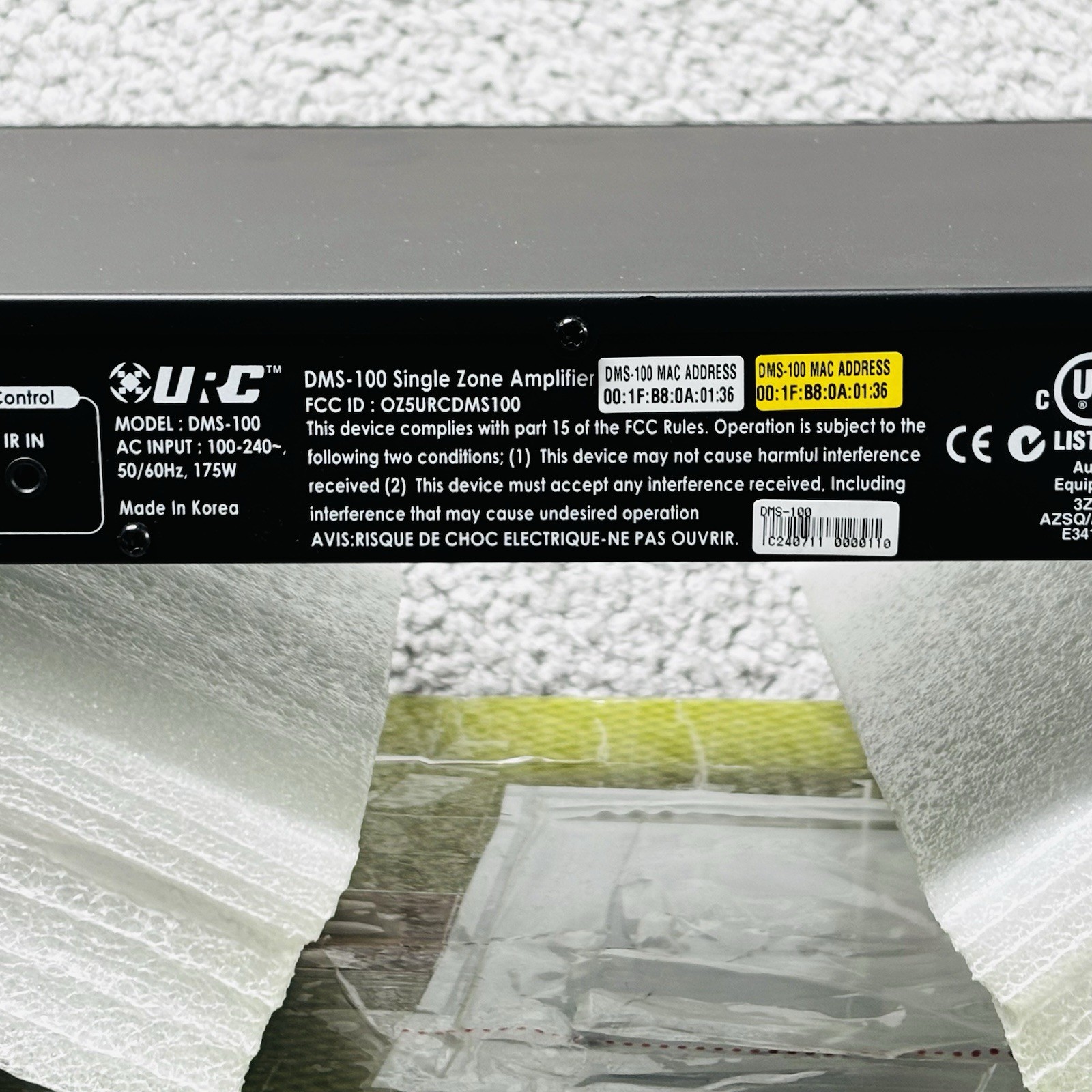 URC DMS-100 Network Single-Zone Amplifier MISSING CABLES AND MANUAL