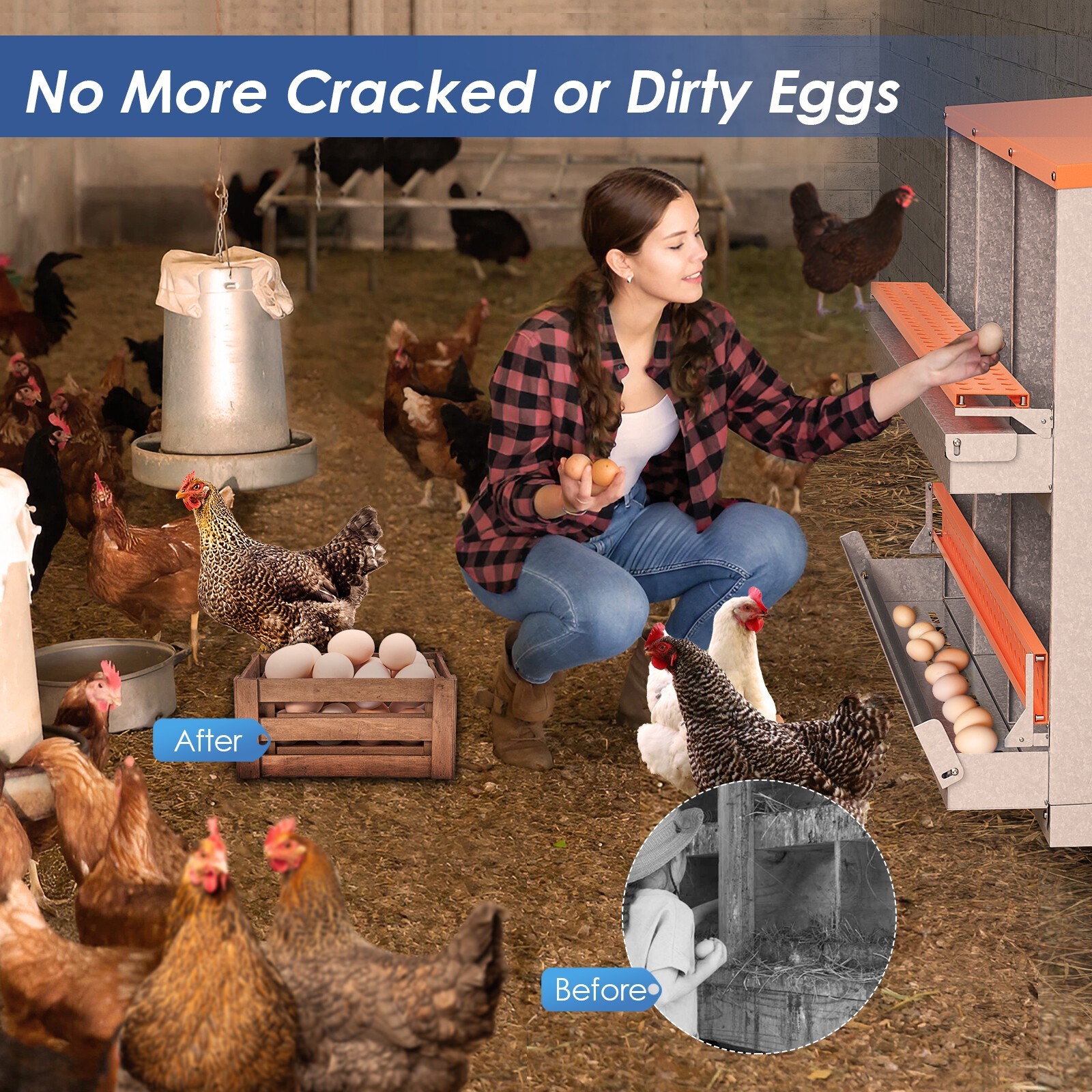 6 Hole Chicken Nesting Boxes Metal Egg Laying Brooding Box With Vent Hole Kit