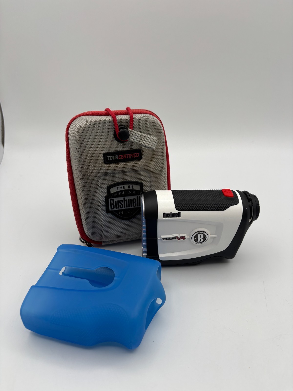 Bushnell Tour V4 Laser Golf Rangefinder (Non-Slope) White Bundle - READ