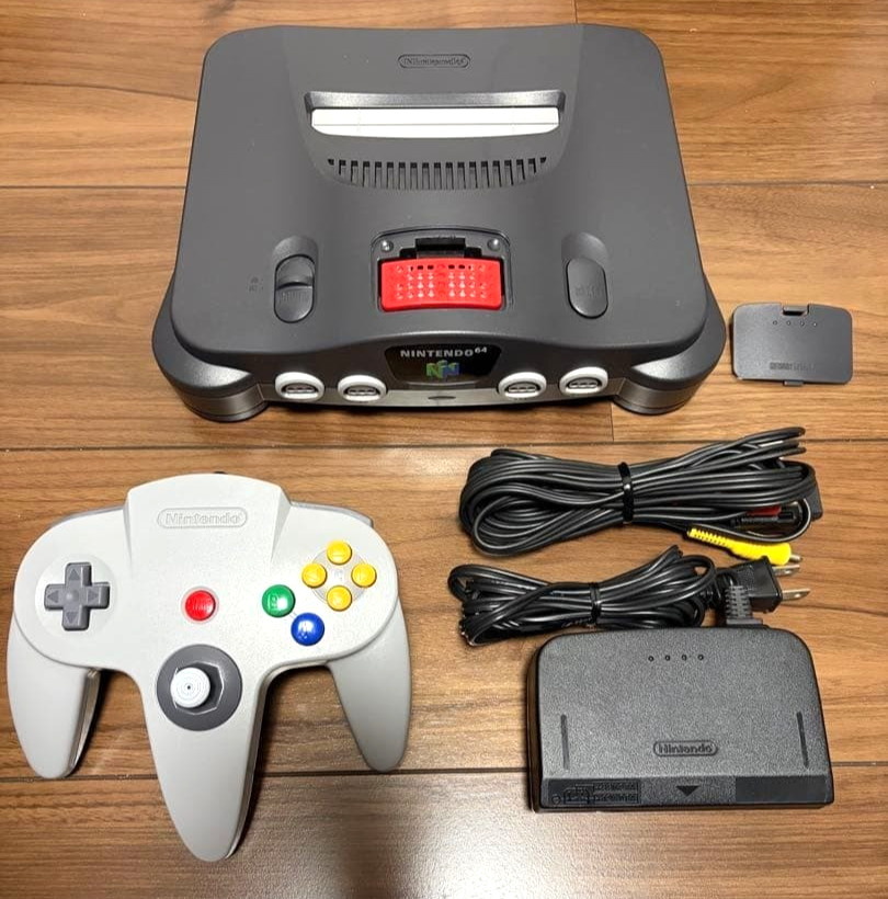 Nintendo 64 N64 Gray Console NUS-001 + Controller + Cables + Expansion Working