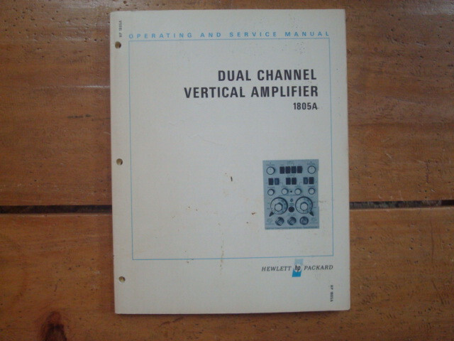 1972 Hewlett Packard Dual Channel Vertical Amplifier 1805A Operating Service Man