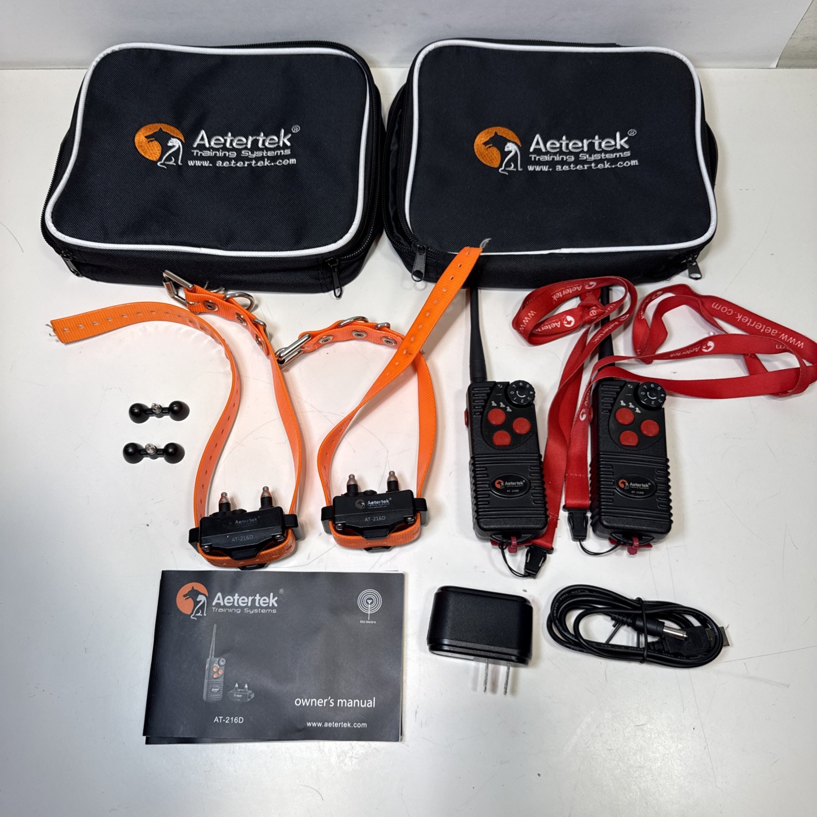Aetertek AT-216D Dog Shock Training Collar & Remote Waterproof 2 Sets