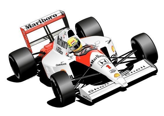 Ayrton Senna Mclaren Die Cut Laminated Vinyl Sticker/Decal Formula One