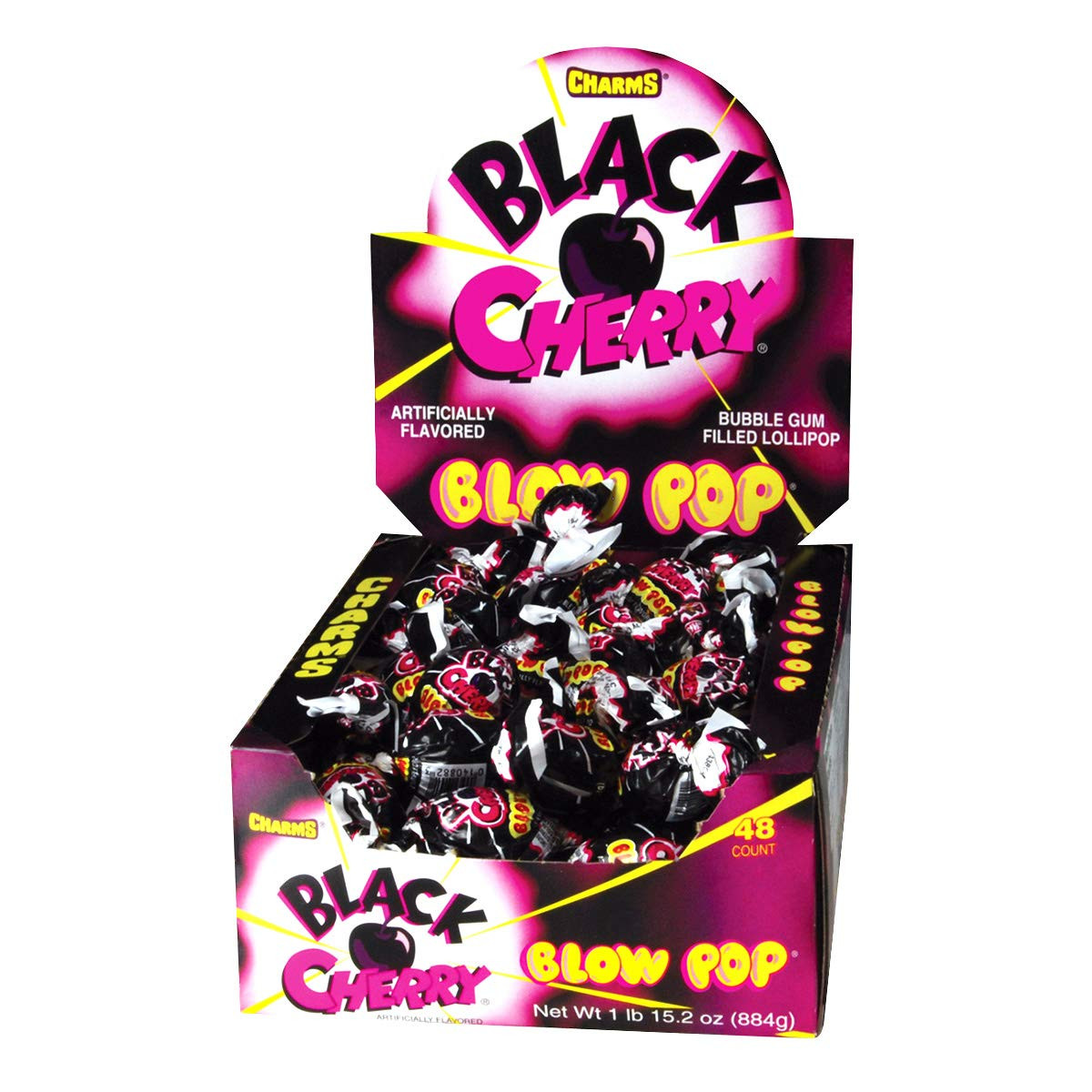 Charms Blow Pops, Black Cherry Flavor, 48-Count Box