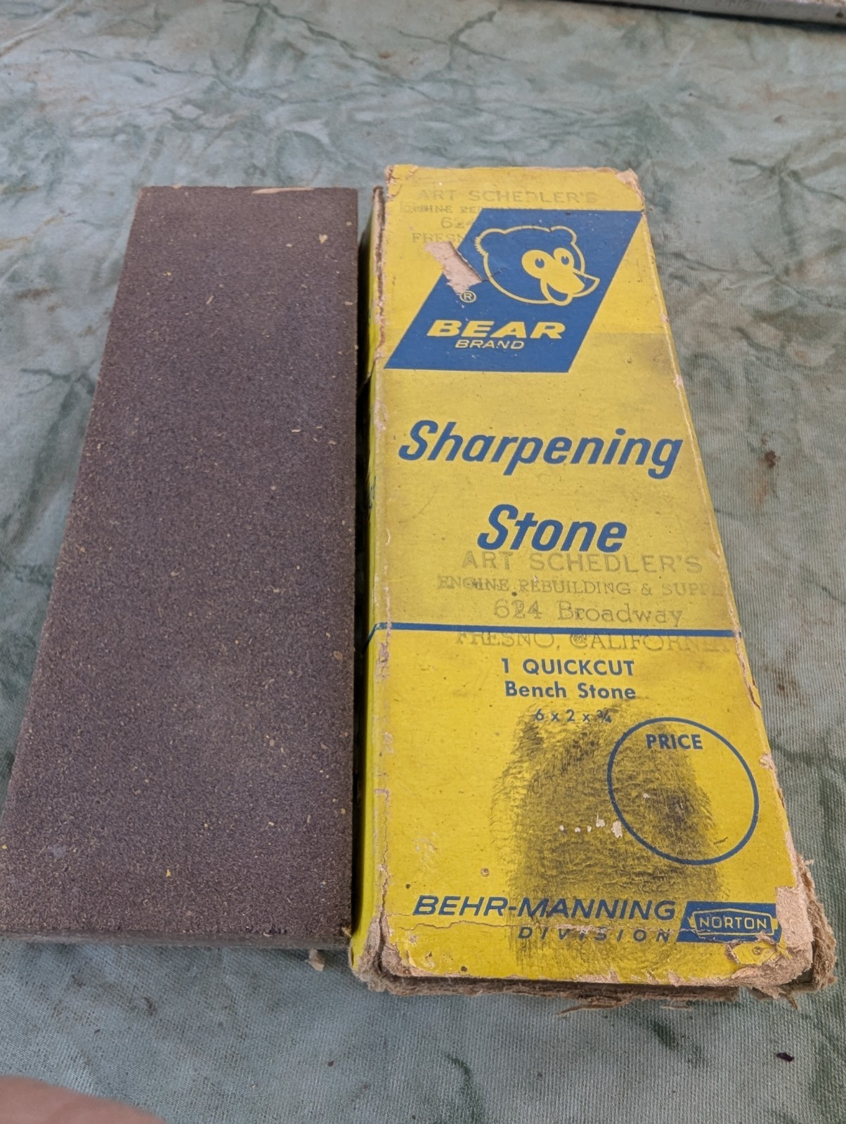 Bear Sharpening Stone 6"X2"X3/4" Quick Cut Behr- Manning NORTON