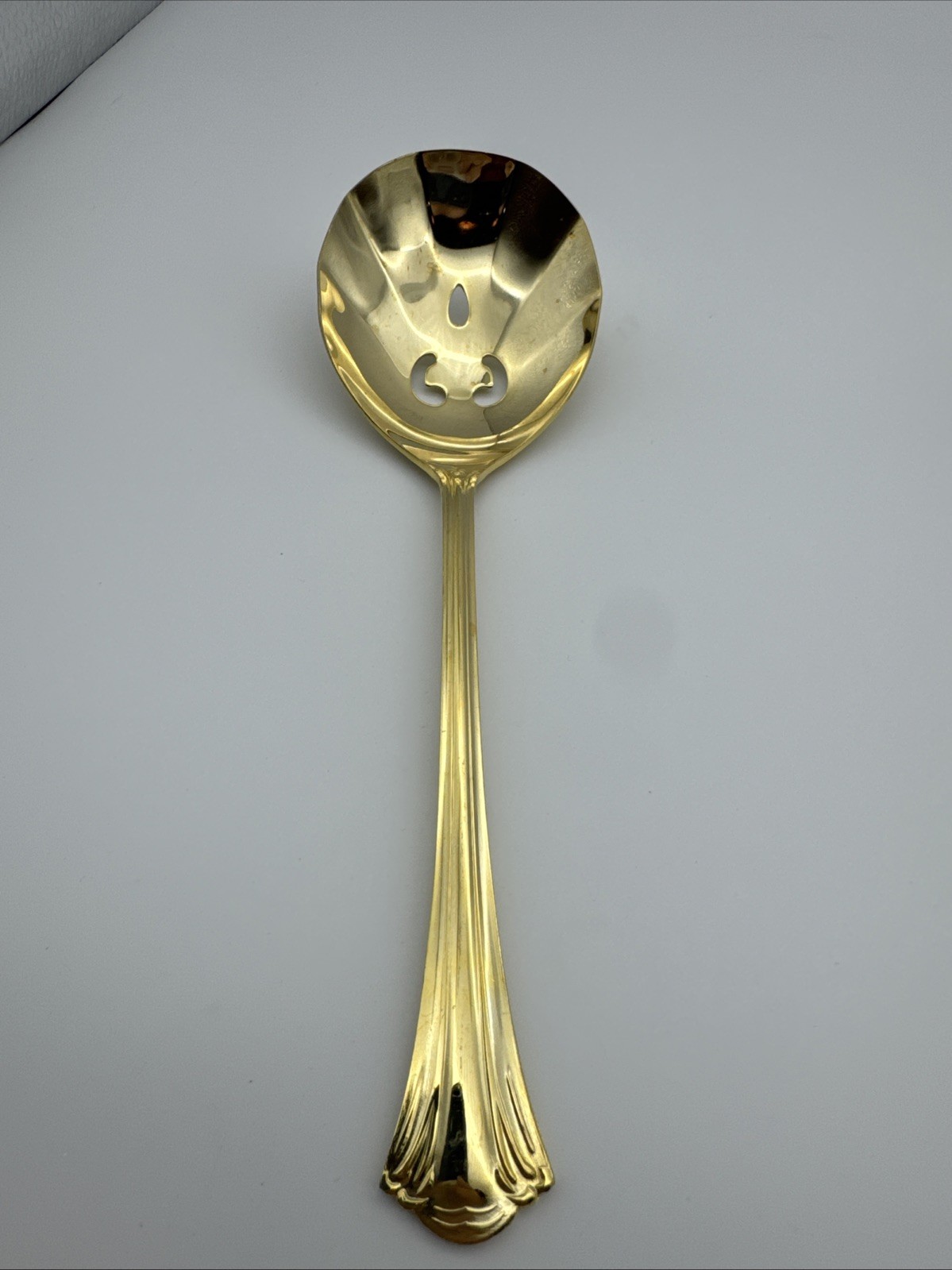 3 Excel St Joan Gold Electroplate Solid & Pierced Casserole Spoon & Fork