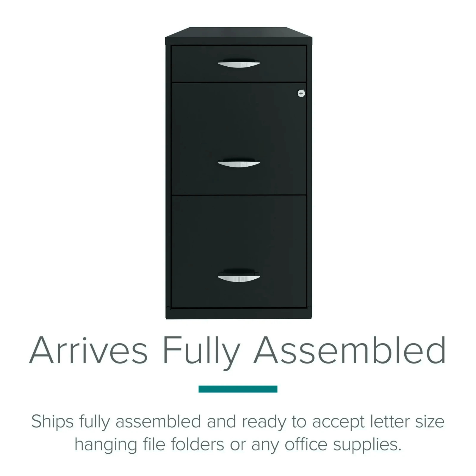 Space Solutions 3 Drawer Letter Width Vertical File Cabinet with Pencil Drawer,