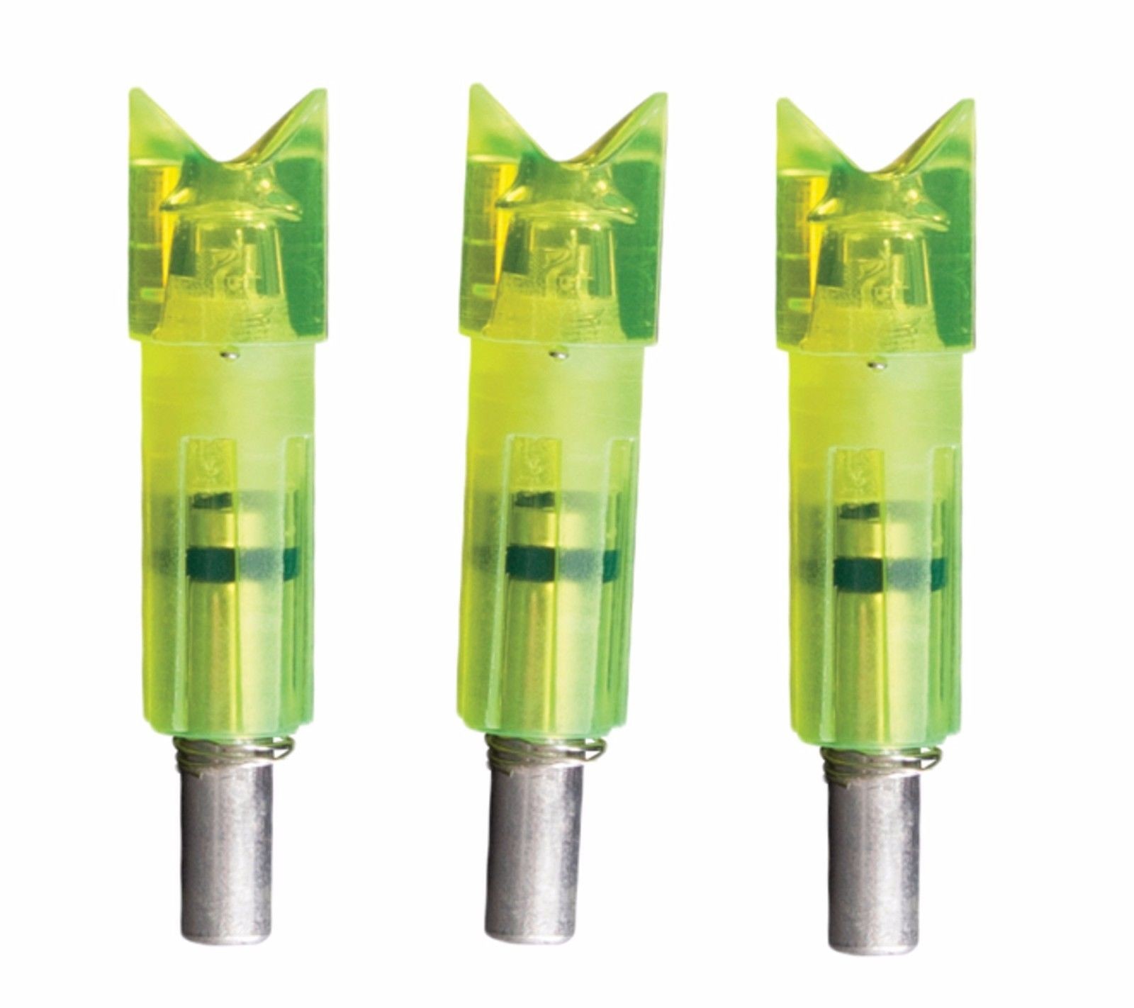 Lumenok Lighted Crescent Crossbow Bolt Nock .314" ID (Green) 3-Pack #2216C3G
