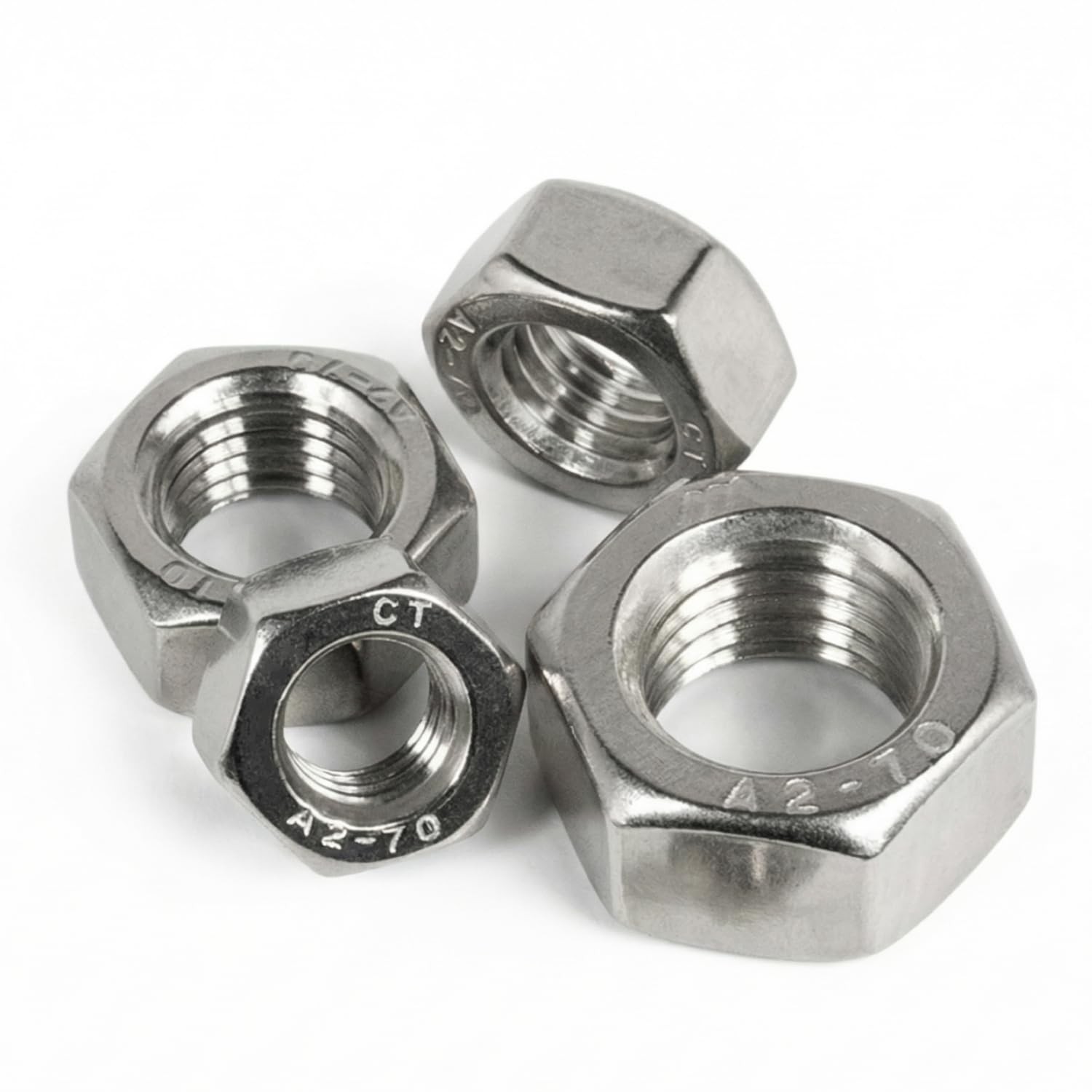 BOLDGNAITE 50 pcs M8 Hex Nuts, 304 Stainless Steel Hexagon Nuts, Metric Coars...
