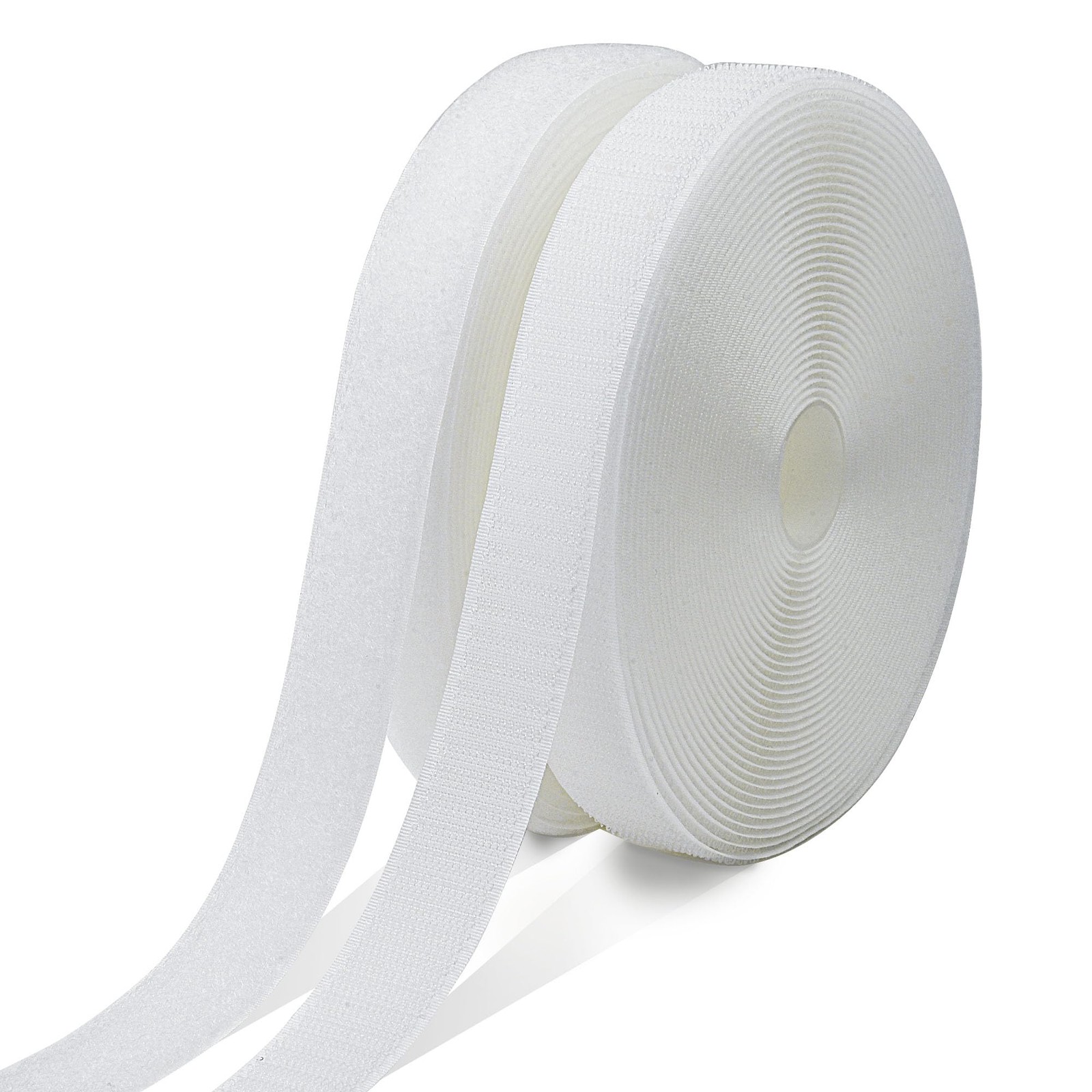 3/4 Inch x 33 Feet Sew On Hook and Loop Roll, White Non-Adhesive Nylon Fabric...