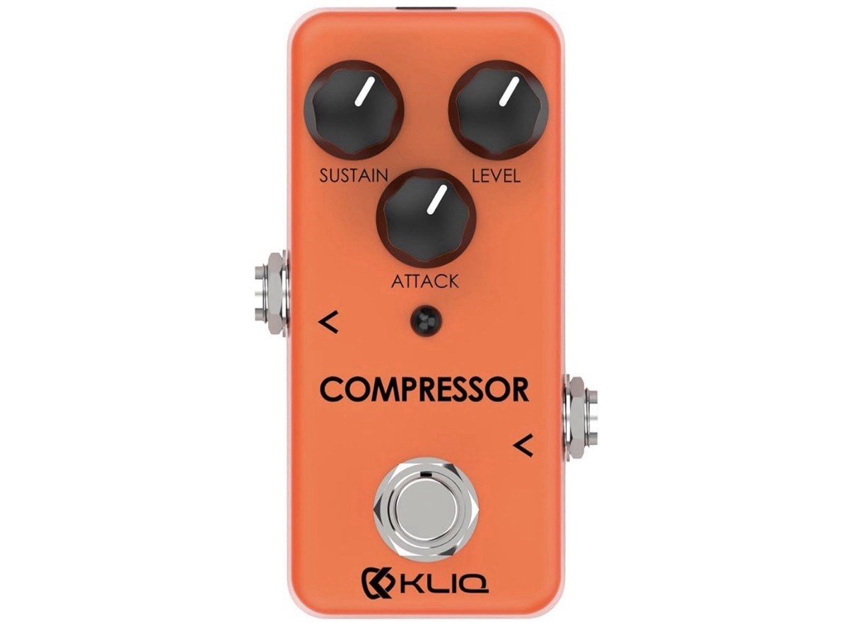 KLIQ Tiny-Compressor Effect Pedal for Guitar & Bass Compressor (Orange)