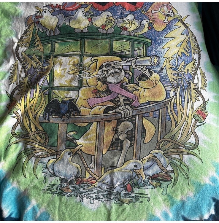 Y2K Liquid Blue Grateful Dead Lighthouse Tee