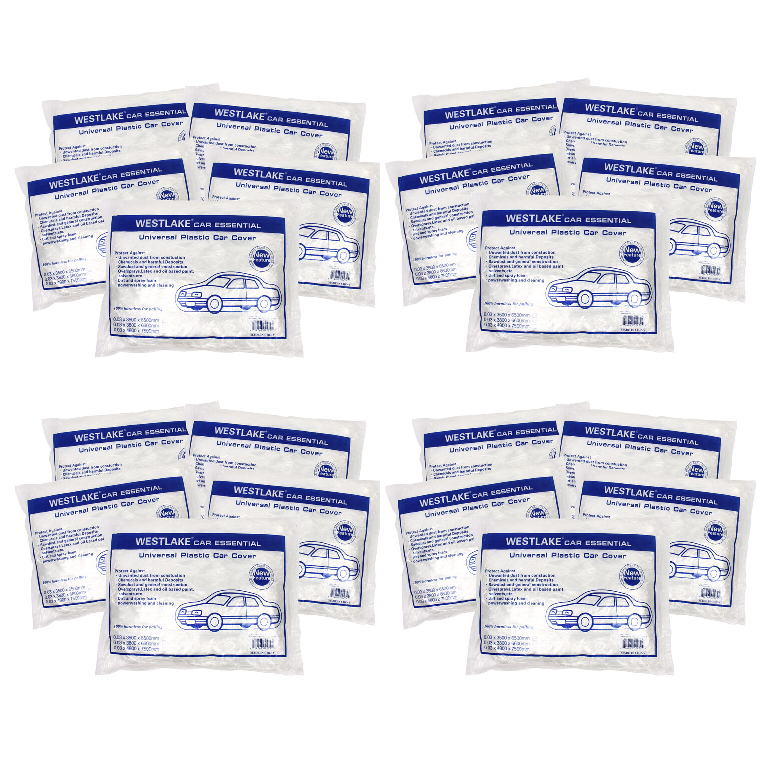 Wholesale 20 PACK Clear Plastic Disposable Car Cover Universal Rain Dust Garage