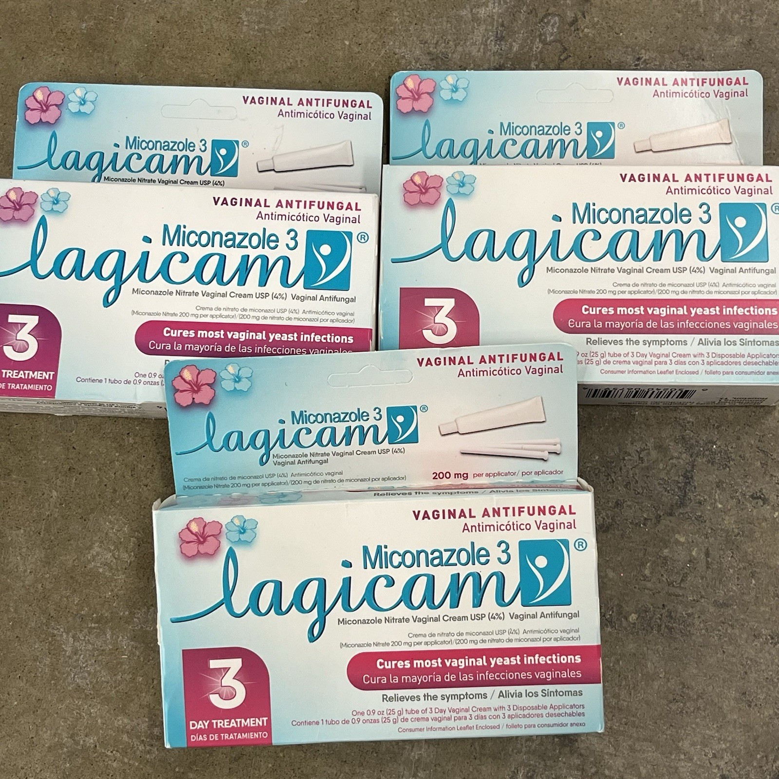 3 Lagicam Miconazole Vaginal Yeast Infection Antifungal 3-Day Treatment Exp 3/27