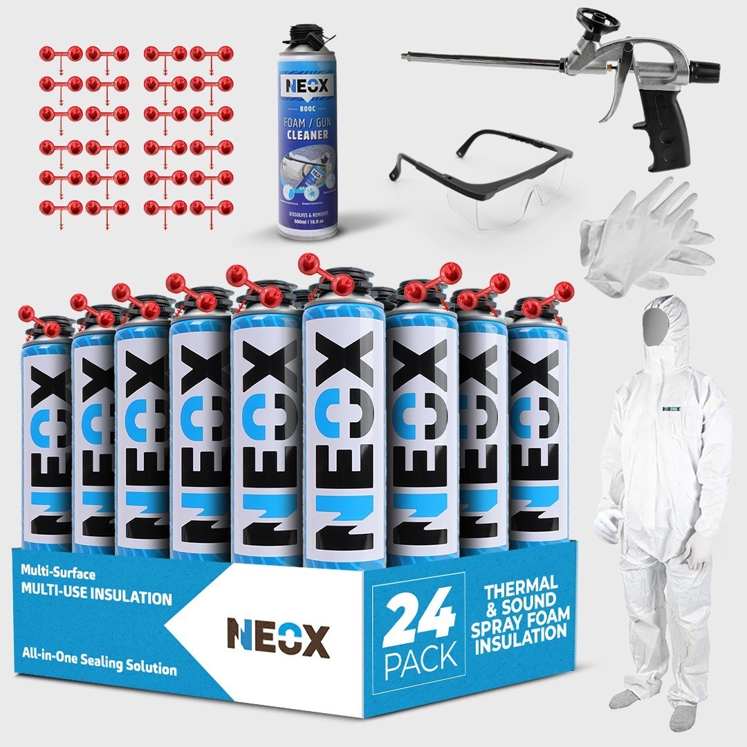 Spray Foam Insulation Kit Closed Cell Expanding XL 6/12/24 Pack for Gaps & Walls