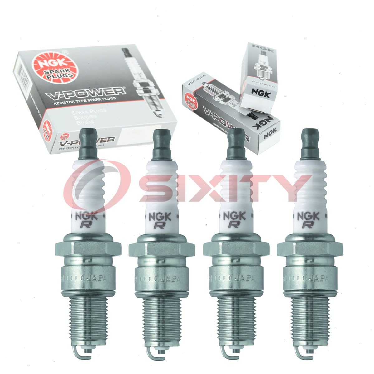4 pcs NGK V-Power Spark Plugs for 1969-1970 Toyota Pickup 1.9L L4 - Engine vi
