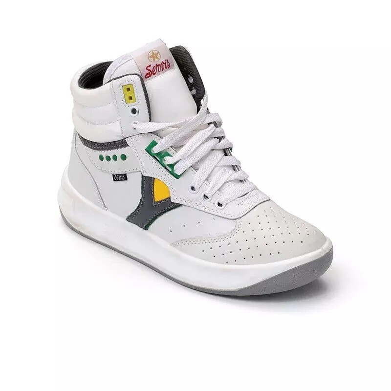 Servis Cheetah High Top Trainers White Yellow Green Shoes Afghani Tali Style OG