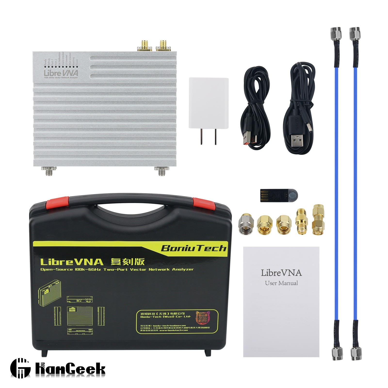 LibreVNA 100kHz-6GHz 2-Port Vector Network Analyzer with Flanged Connector w/Bag