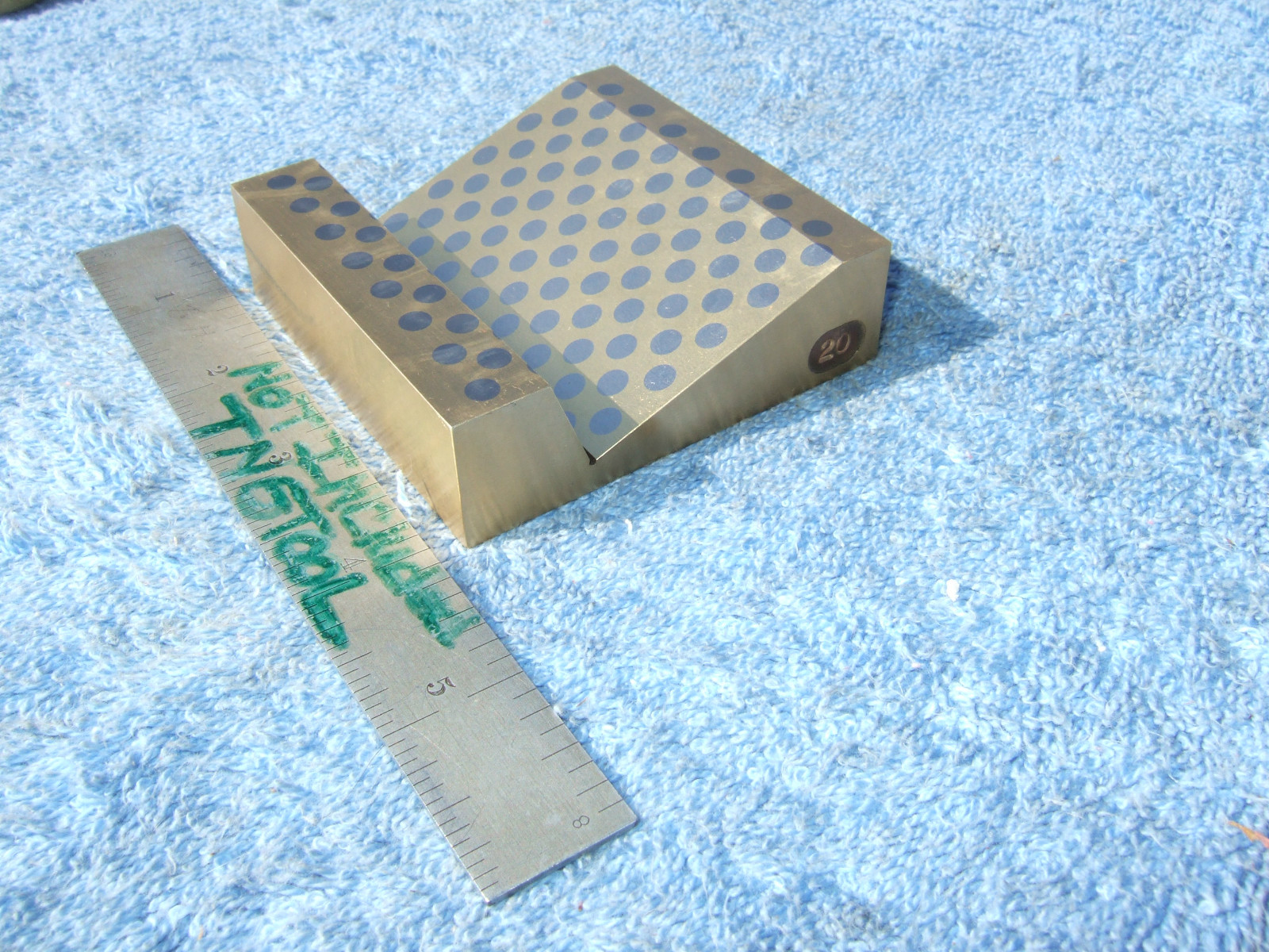 MAGNETIC TRANSFER 20* ANGLE BLOCK BRASS W/STEEL PINS TOOLMAKER MACHINIST QA