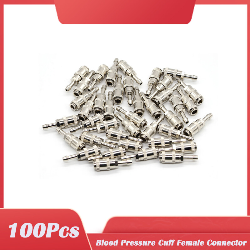 100Pcs NIBP Cuff Metal Connectors For Monitor Blood Pressure Cuff Adapter Hose