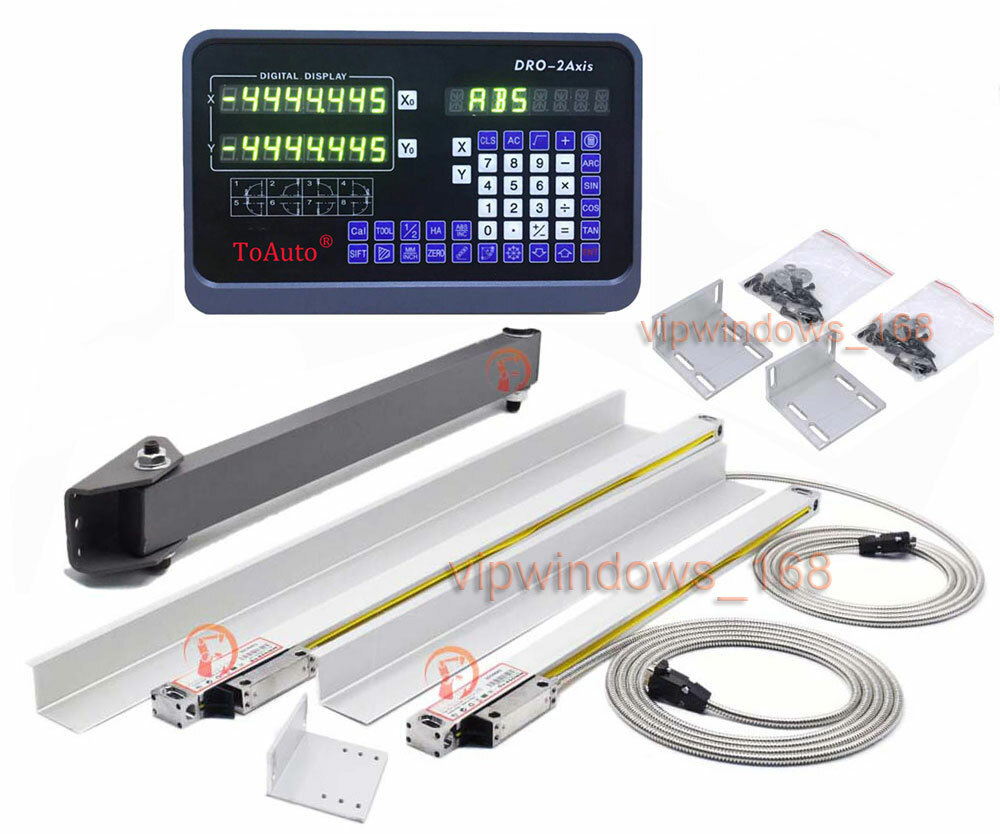 TOAUTO 14''&24'' (350mm&600m) Linear Scale 2 Axis DRO 5um Digital Readout Kit