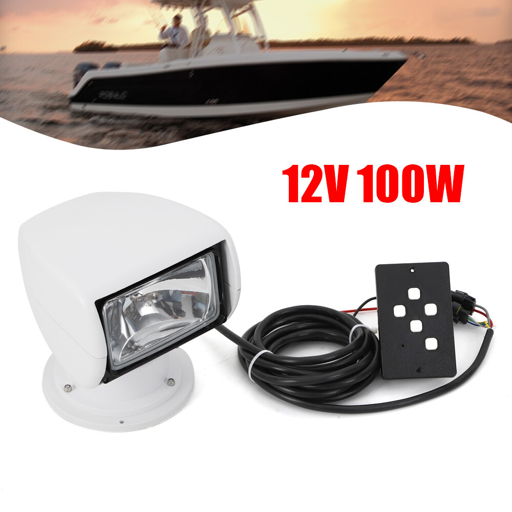 360?? Remote Control Spotlight Searchlight Marine Boat Truck Spot Light 100W 12V