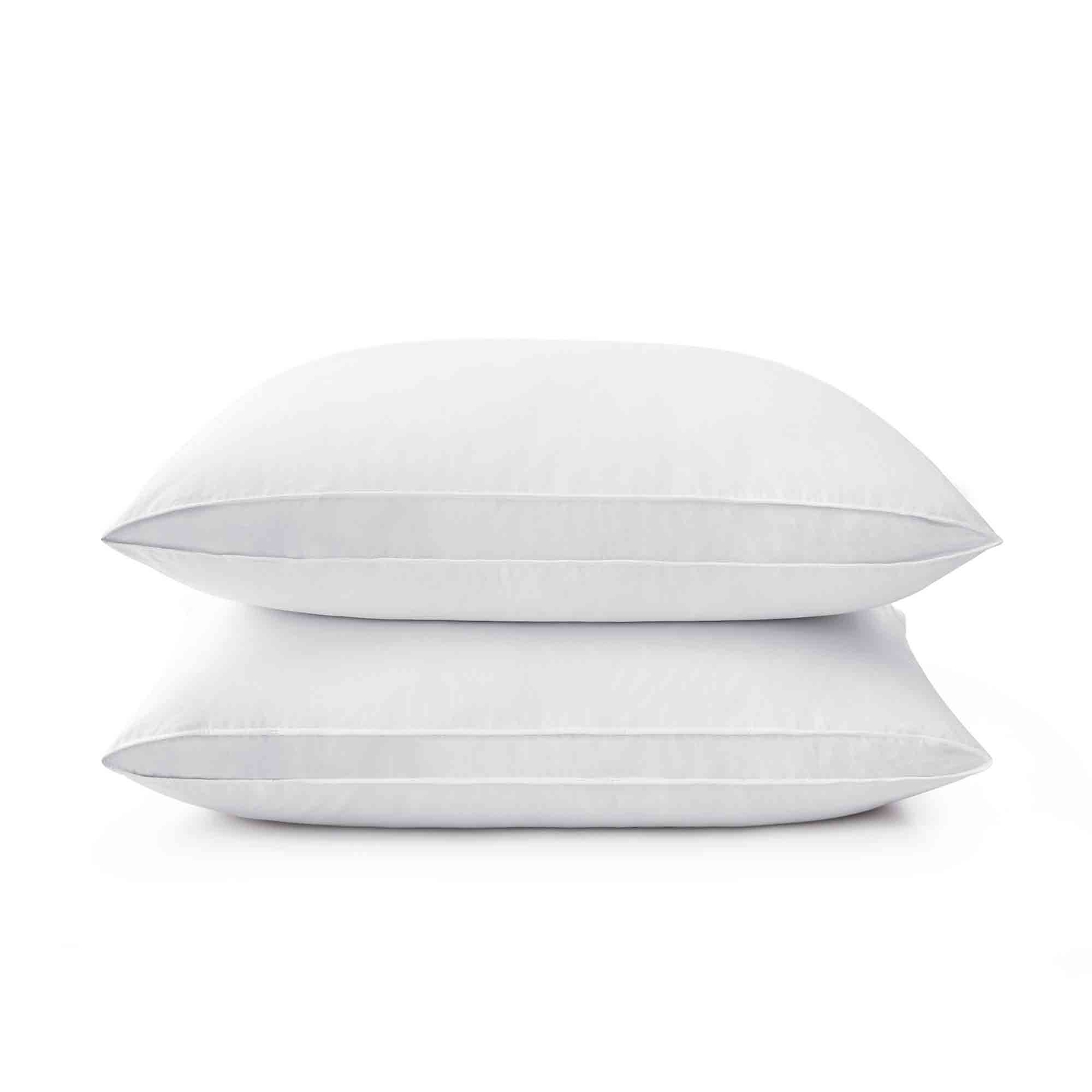 2 Pack Gusseted Goose Feather Down Bed Pillows King Size Pillows