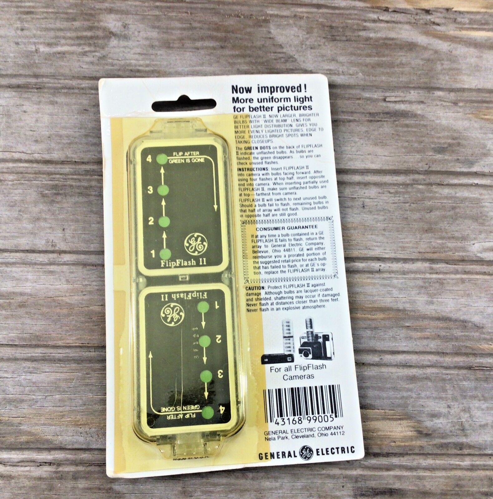 Vintage GE Flip Flash II For FlipFlash Cameras 8 Flashes NOS
