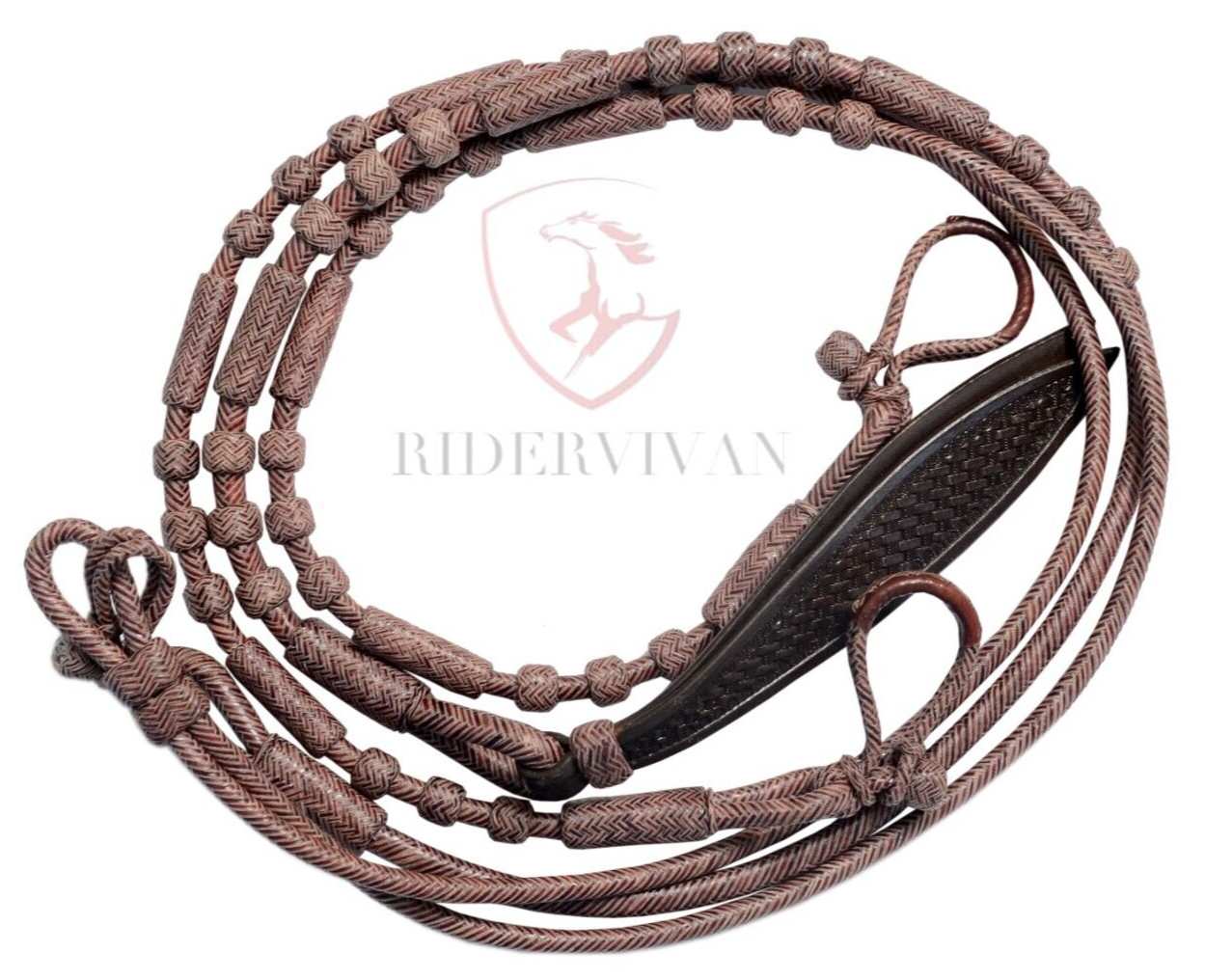 Romal Reins Chestnut Cherry,20 plait Romel Reins Oklahoma Style,45" Romal Reins,