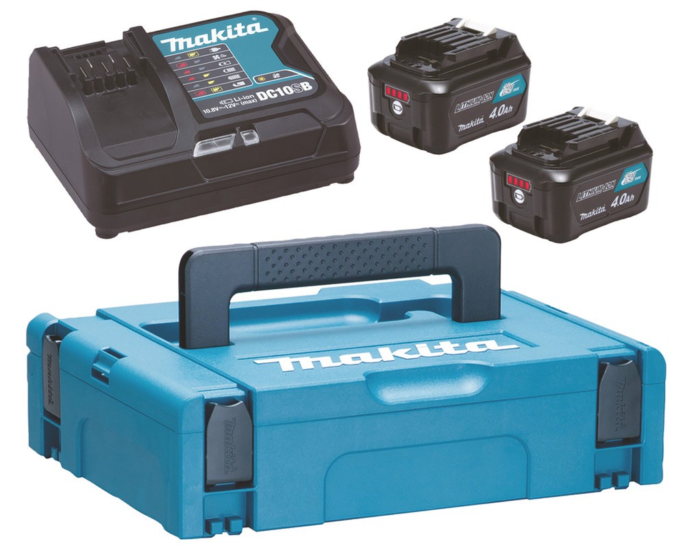 Energy Kit Makita 12Vmax with quick charger and two 4,0 Ah battery
