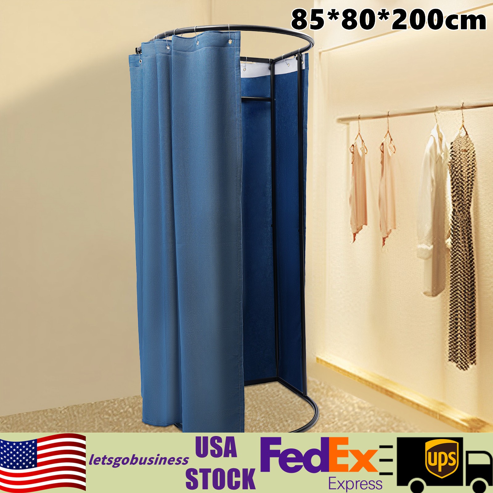 Portable Outdoor Dressing Room Fitting Room Blue Curtain Privacy Room For Store