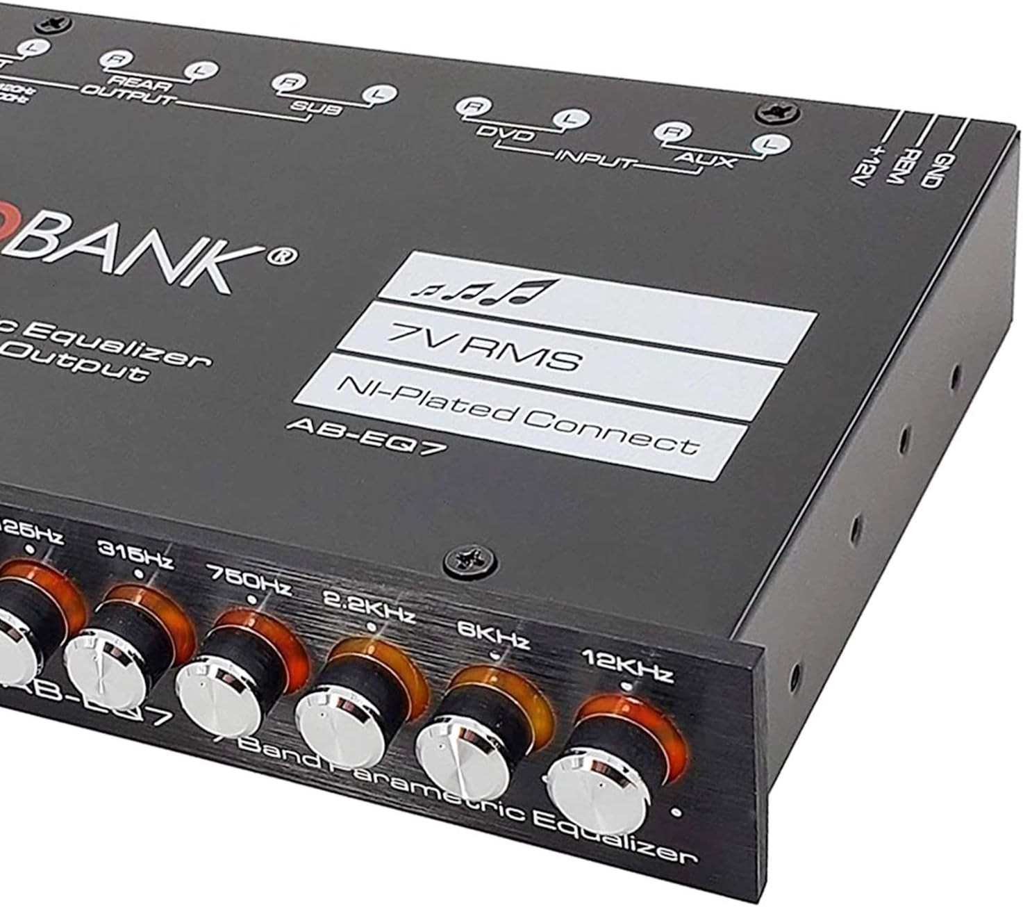 EQ7 1/2 Din 7 Band Car Audio Equalizer EQ w/Front, Rear/Frequency Adjustable ...