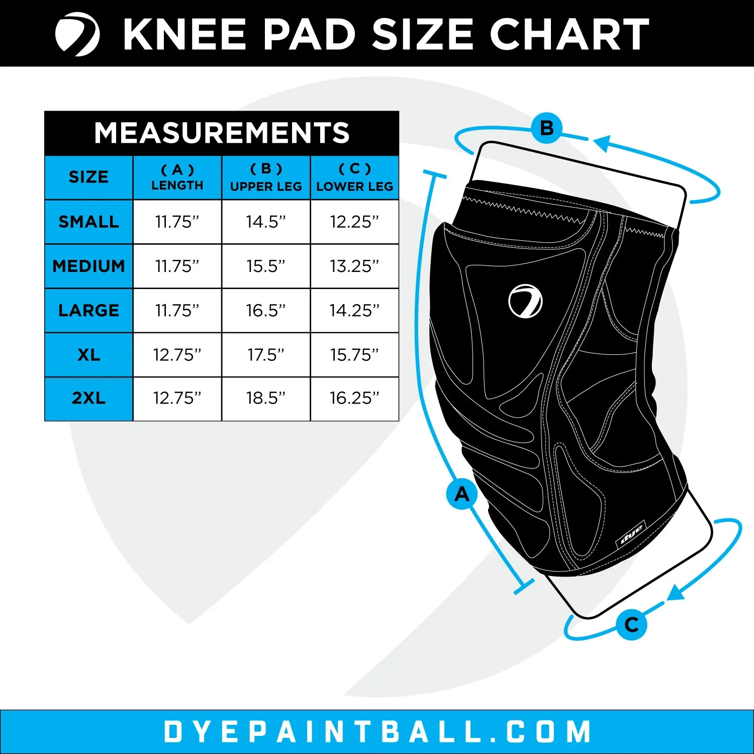 Dye Performance Knee Pads Dyecam Cyan - Large