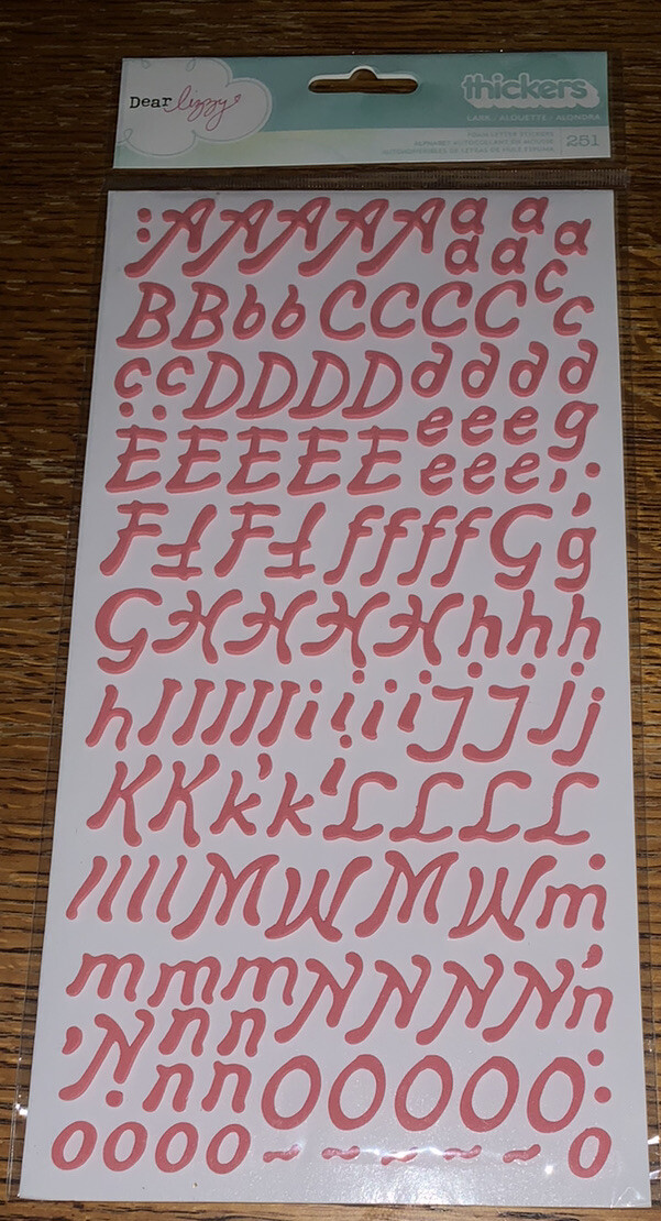 AMERICAN Craft, DEAR LIZZY ~ THICKERS Pink FOAM Alphabet Alphas LETTERS NUMBERS