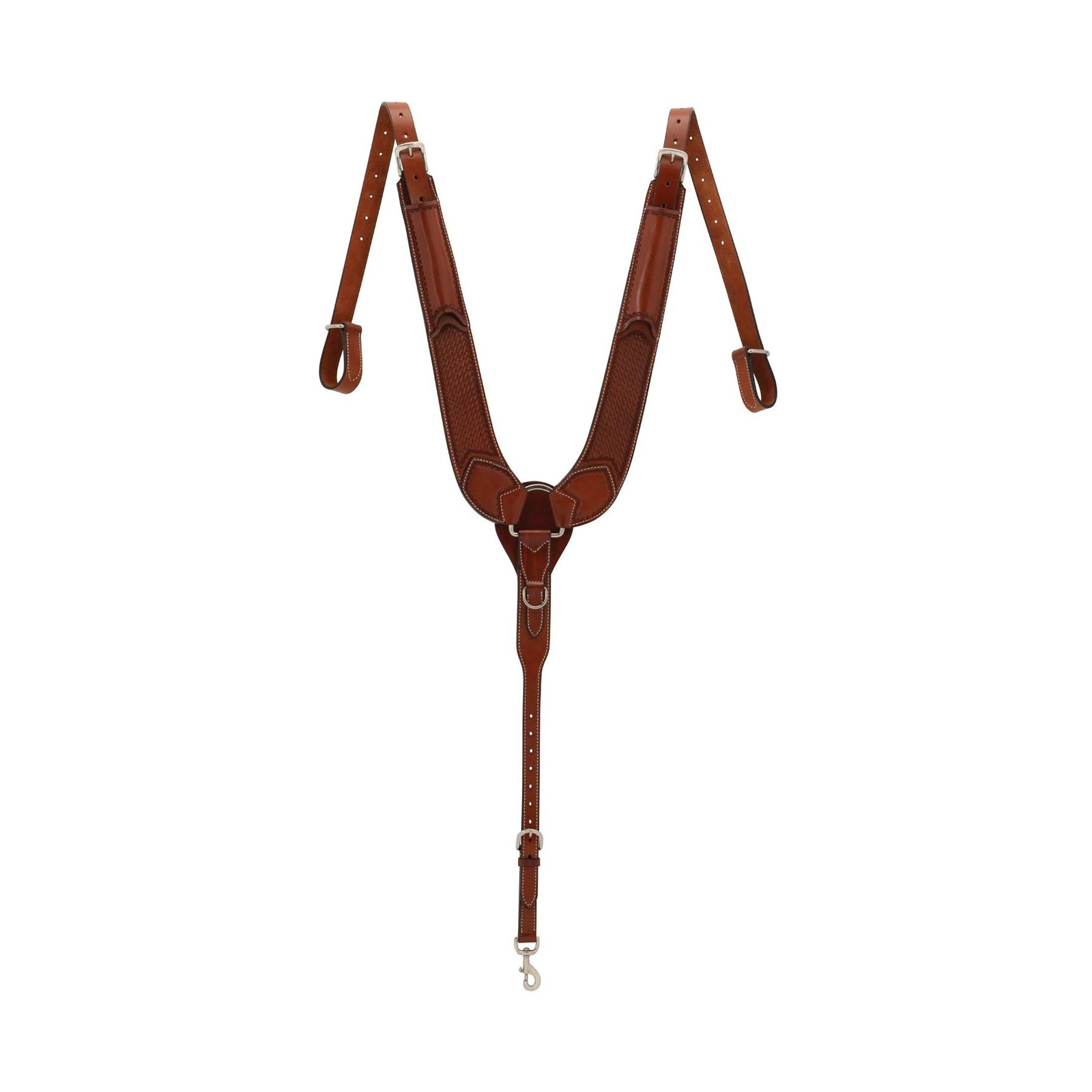 Basketweave Tooled Pulling Breast Collar
