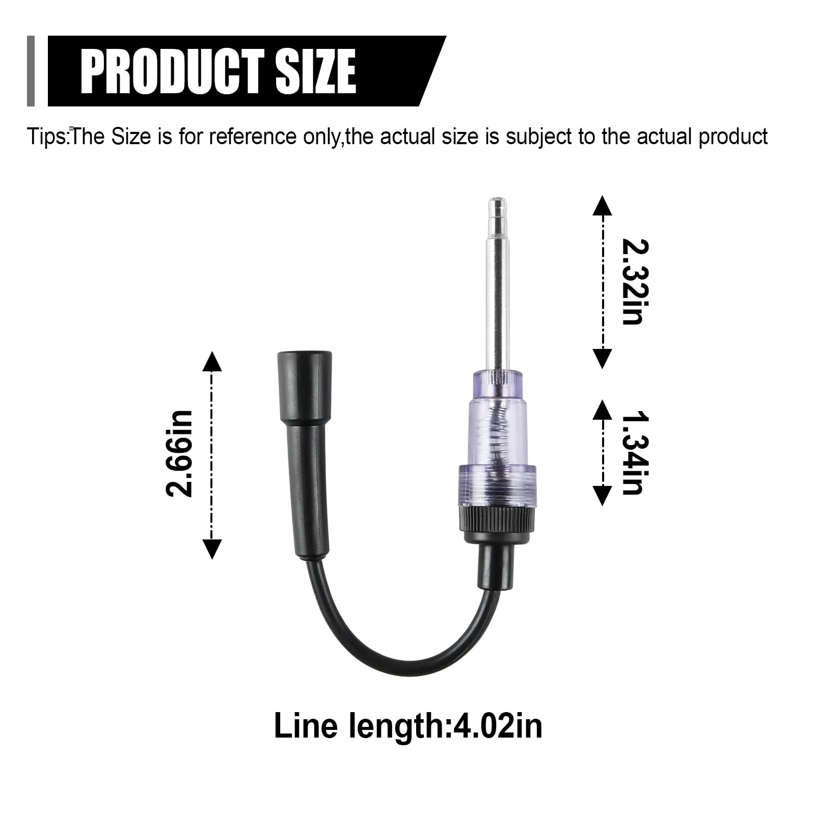 UHANBUT Inline Spark Plug Tester, Straight Boot Small Engine 1PC, Black