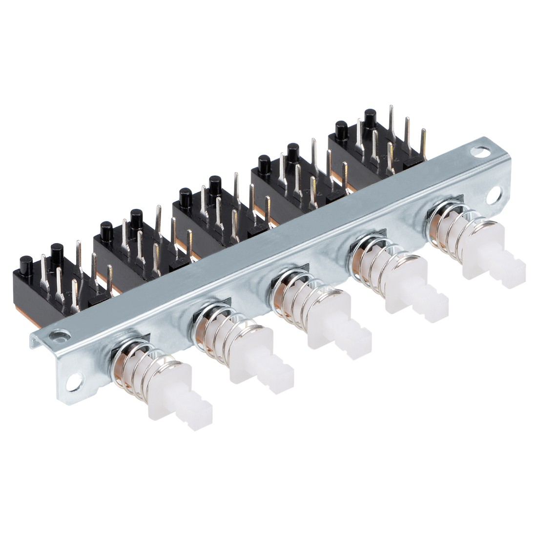 Interlock Push Button Switch Piano Type DPDT 6 Pins 5 Row